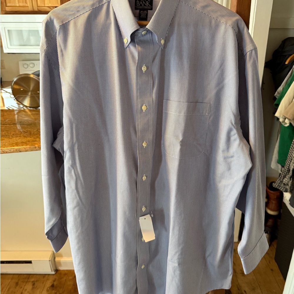 NWT Jos. A. Bank Men's Blue Pinstripe Dress Shirt 16 1/2, 32